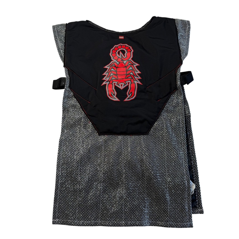 LEGO Knights Kingdom Costume Tunic Black Silver Scorpion Chainmail Kids
